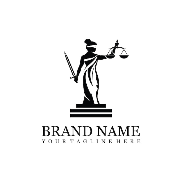 Lady law logo vector for law firm legal logo design template vector law firm logotype or badge