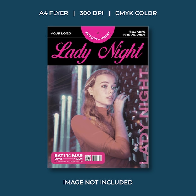 Vector lady night flyer