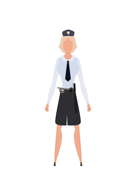 Agente di polizia signora in uniforme illustrazione vettoriale isolato