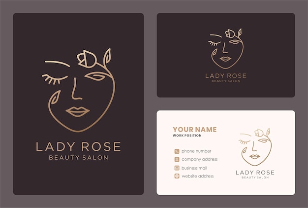 Lady rose logo monogram style with business card design.