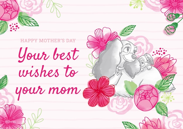 Lady and the Tramp Mother's day Card
