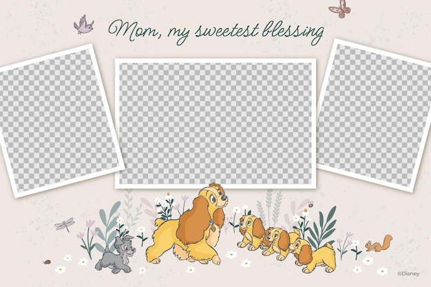 Lady and the tramp Mothers Day Greeting Card Photo Collage