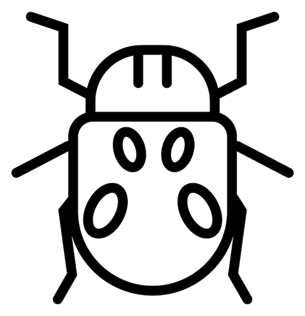 Icona lineare ladybird coleottero coccinella bug simbolo