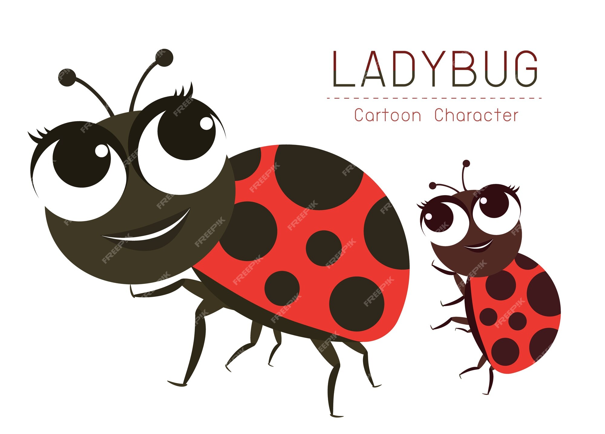 Premium Vector | Ladybug cartoon character design cute style concept.