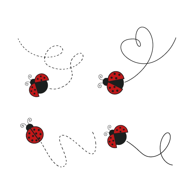 Ladybug clip art Insect vector illustration Cute funny animal Silhouette vector flat illustration Cutting file Cricut Silhouette