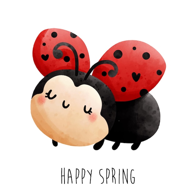 Vector ladybug collection vector illustration