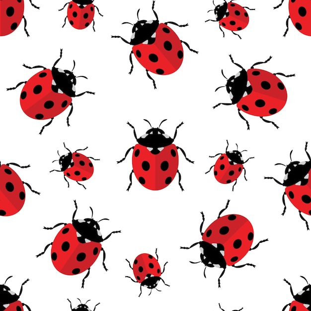 Ladybug makes a seamless pattern