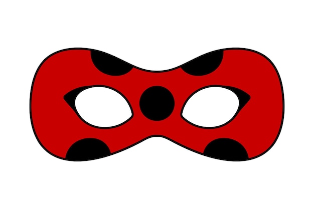 Vettore modello di maschera di carnevale coccinella maschera coccinella per elementi decorativi vettoriali per bambini