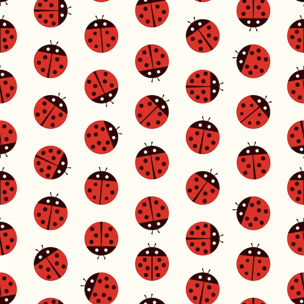 Ladybug seamless pattern