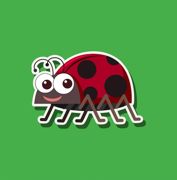 A ladybug sticker character