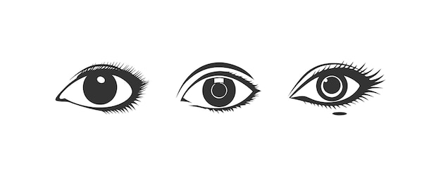 Vector ladys eye icon set vector illustration design