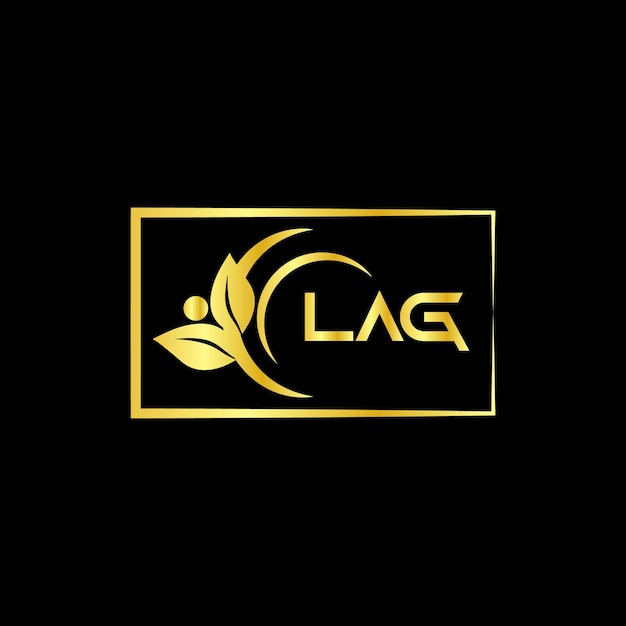 lag letter branding logo design with a leaf