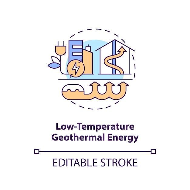Lage temperatuur geothermische energie concept icoon