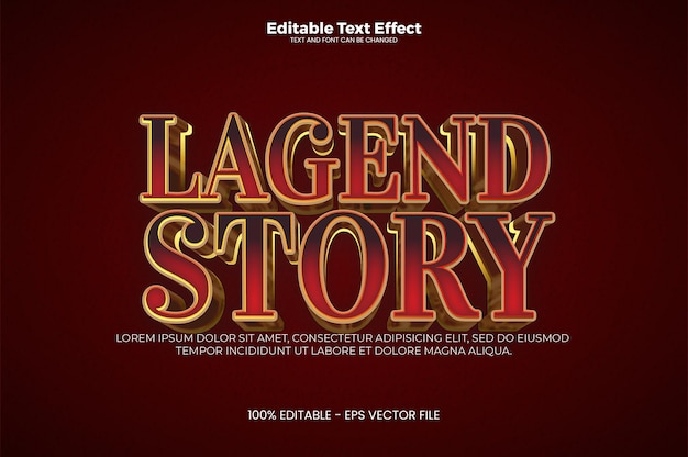 Lagend Story editable text effect in modern trend style