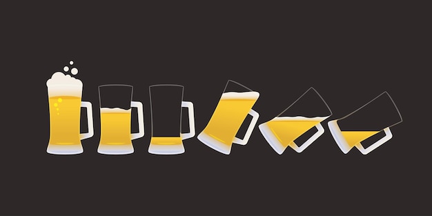 a lager beer mug in fullness set