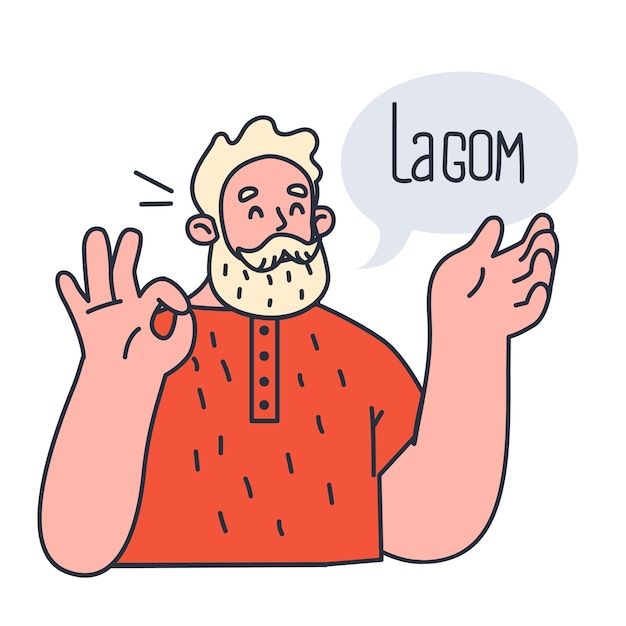 Lagom and Hygge concept Scandinavian lifestyle approach or tradition