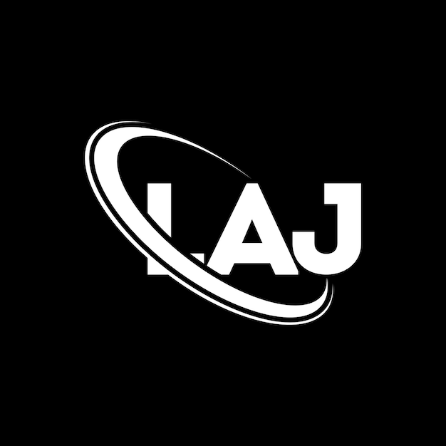 LAJ logo LAJ letter LAJ letter logo ontwerp Initialen LAJ logo gekoppeld aan cirkel en hoofdletters monogram logo LAJ typografie voor technologie bedrijf en vastgoed merk