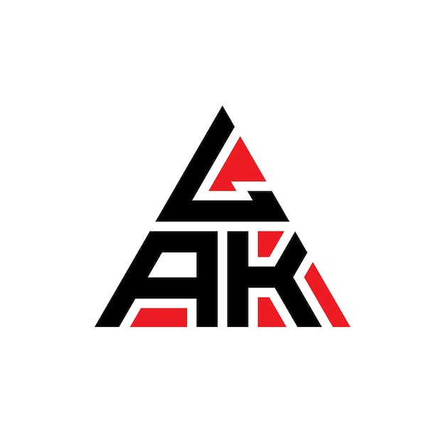 Вектор Логотип lak с треугольной формой lak треугольный дизайн логотипа lak монограмма lak триугольный векторный логотип шаблон с красным цветом lak трехугольный логотип простой элегантный и роскошный логотип