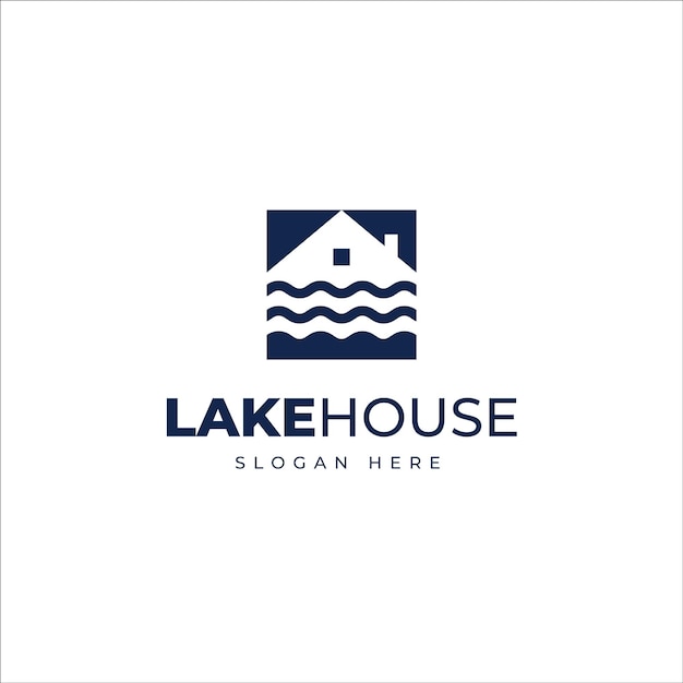 湖と家のロゴデザイン