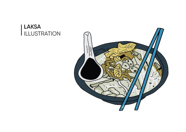 Laksa Illustratie