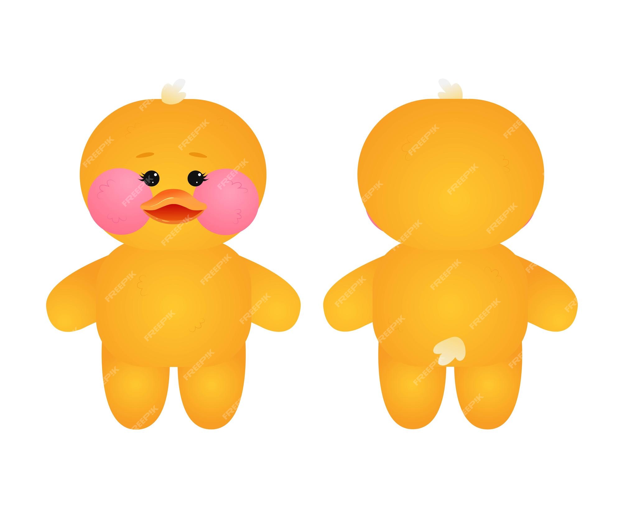 Premium Vector  Lalafanfan yellow baby duck soft toy doll paper  illustration