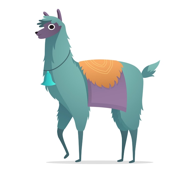 Vector lama of colorful set this delightful illustration showcasing a colorful lama against a pristine