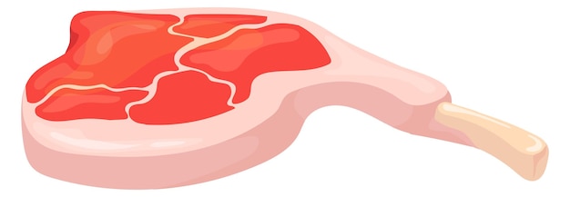 벡터 양고기 만화 아이콘 원시 갈비뼈