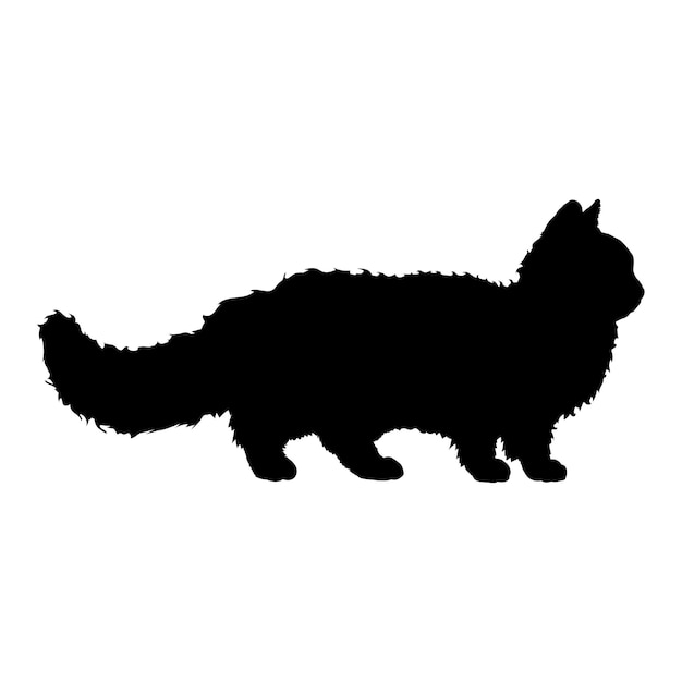 Lambkin Cat silhouette breeds cat logo monogram vector