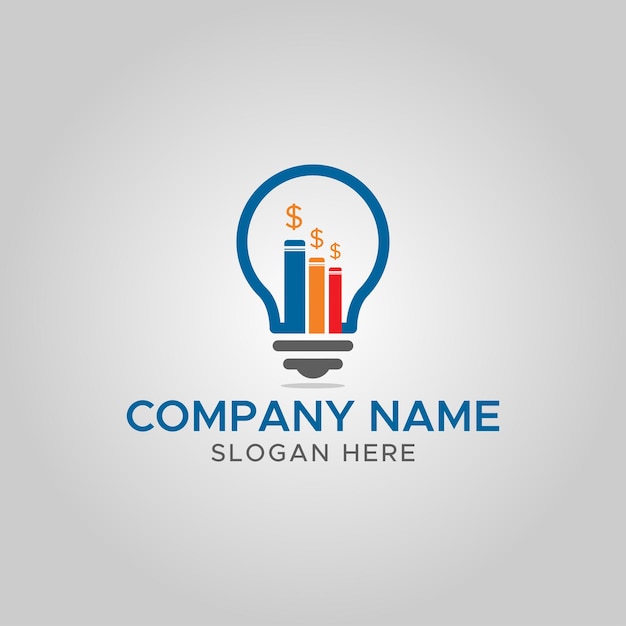 Lamp Business Investment slim idee logo ontwerp pictogram element vector