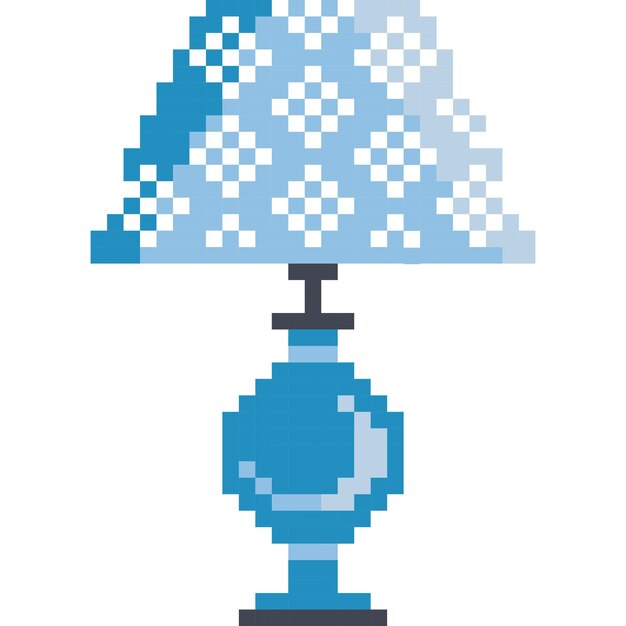 Lamp cartoon icon in pixel style