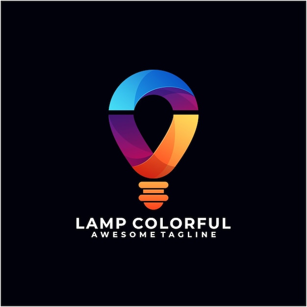 Vettore lampada colorata logo design modello moderno colore