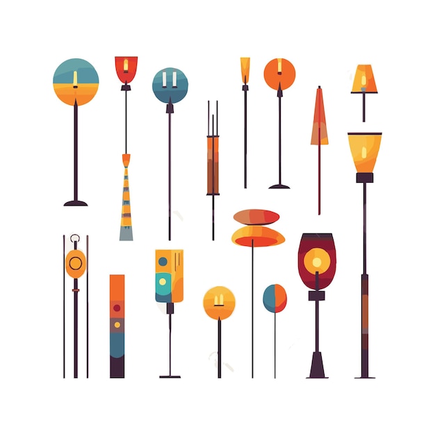 Lamp cute design simple illustration element for background