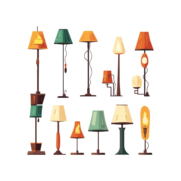 Lamp cute design simple illustration element for background