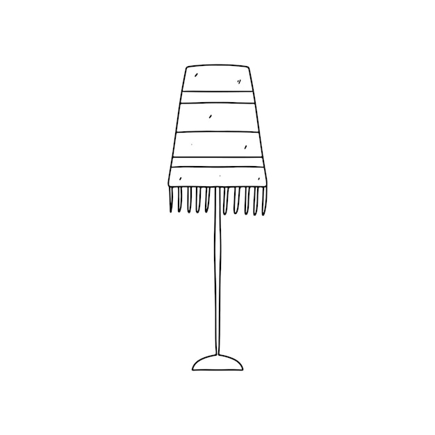 Lampada in stile doodle disegnato a mano illustrazione vettoriale isolata su bianco pagina da colorare
