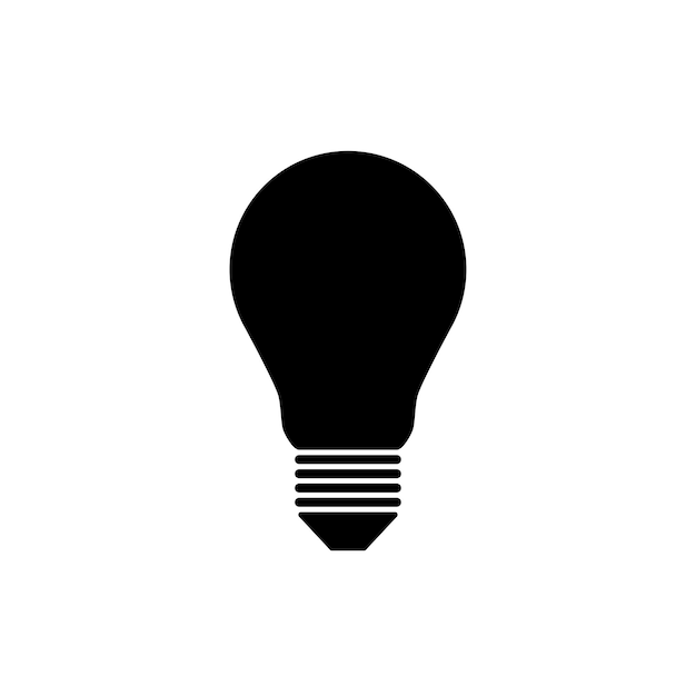 Lamp icon vector black and white silhouette design