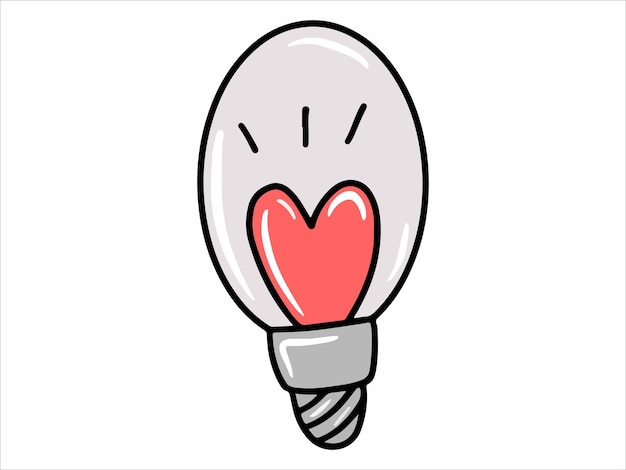하트 장식이 있는 램프 아이콘