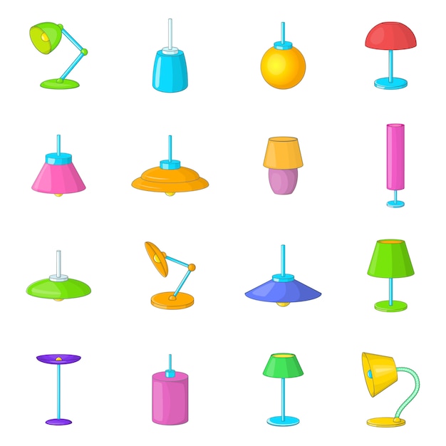 Lamp icons set