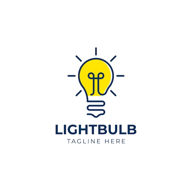 лампа идея технология логотип значок вектор