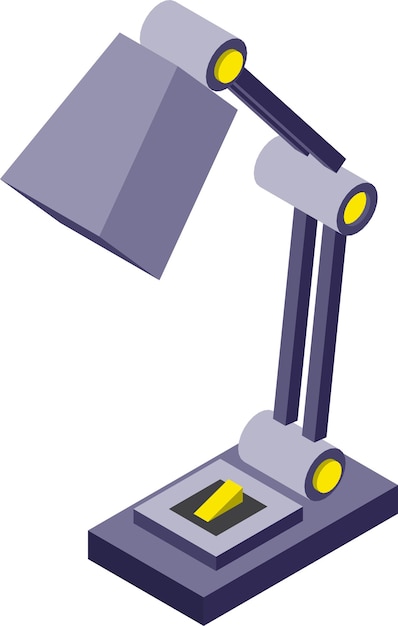 Vector lamp illustration in 3d isometric style