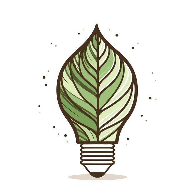 Lamp image Environmental light bulb with leaf Green energy concept