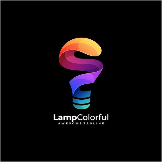 Lamp kleurrijke logo ontwerp vector