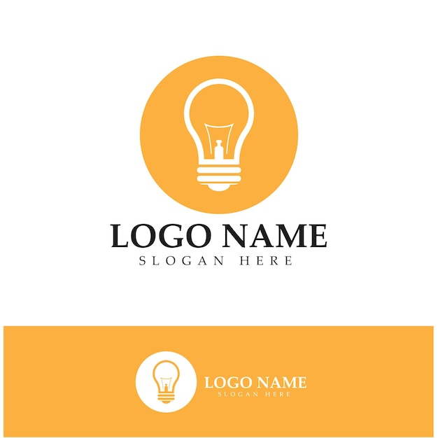 Lampada logo design icona vettore