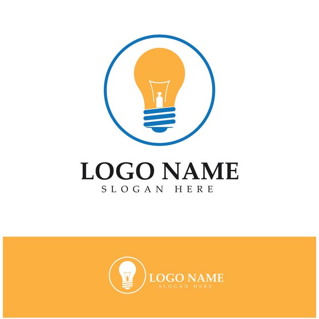 Lampada logo design icona vettore