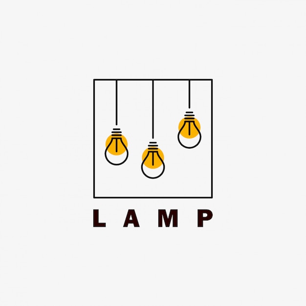 Лампа дизайн логотипа с минималистским стилем