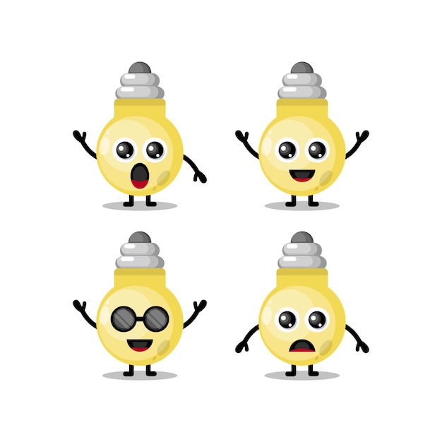 Personaggio mascotte lampada carino