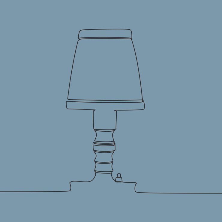 Vector lamp oneline continuous single line art