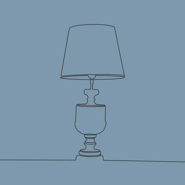 Lamp oneline continuous single line art