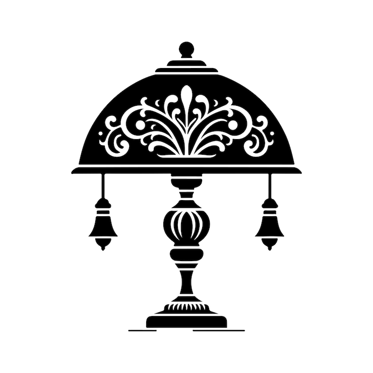 Vector lamp silhouette vector art design