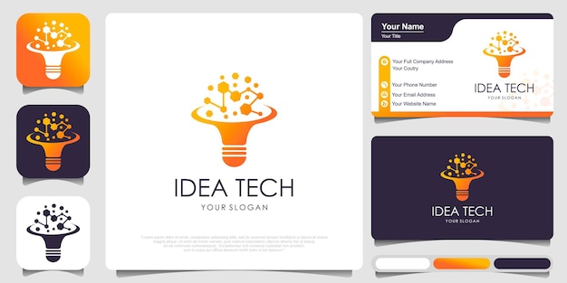 Lamp Tech Logo Template Design Creatief Vector embleem voor pictogram of ontwerpconcept