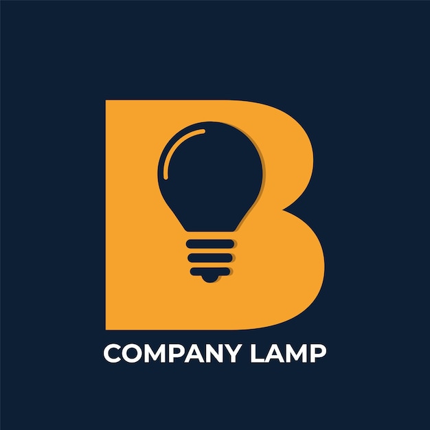 lamp vector logo and letter b